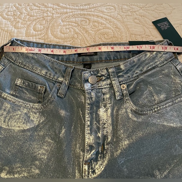 Baggy High Waisted Metallic Blue Jeans - Picture 2 of 11